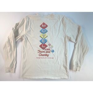 RE/DONE Hanes Town and Country Motel Graphic Long Sleeve T-Shirt Cream Small
